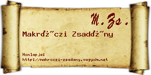 Makróczi Zsadány névjegykártya